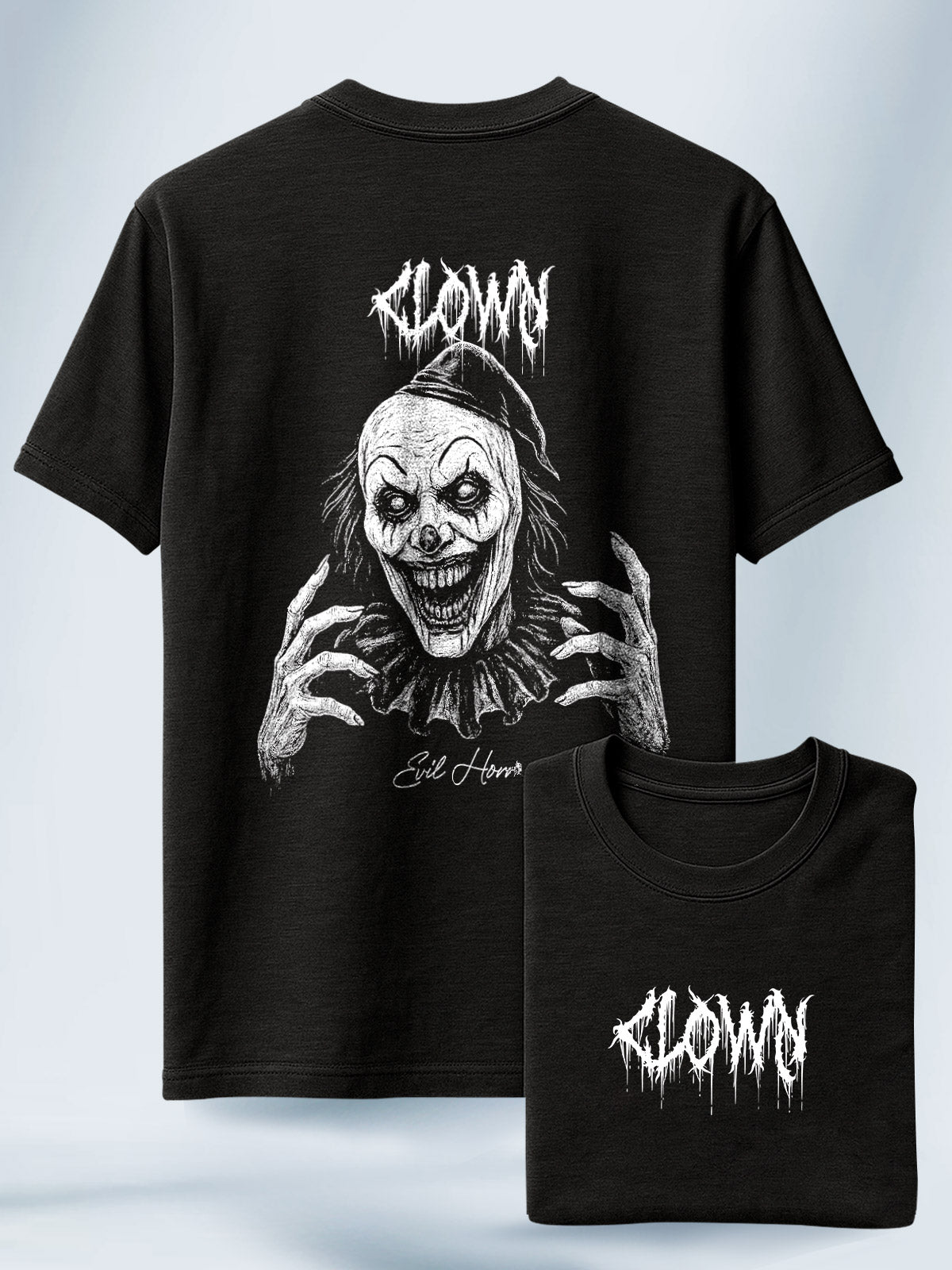 Camiseta Unisex Negra Clown Evil Horror