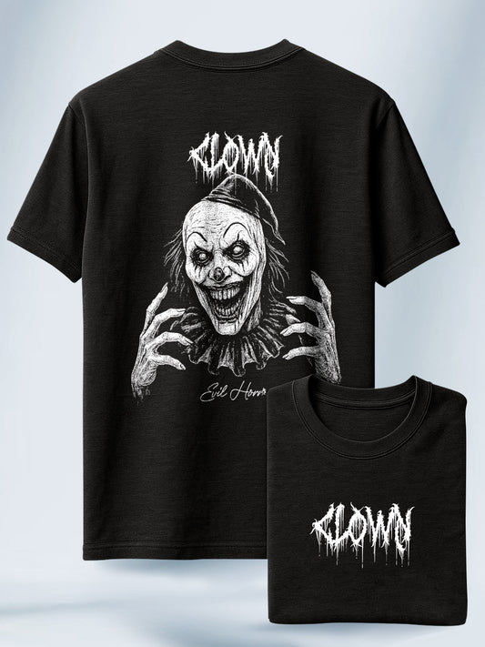 Camiseta Unisex Negra Clown Evil Horror