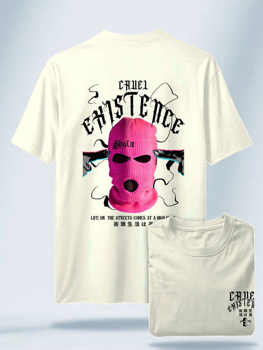 Camiseta Unisex Blanca Cruel existence Hueso