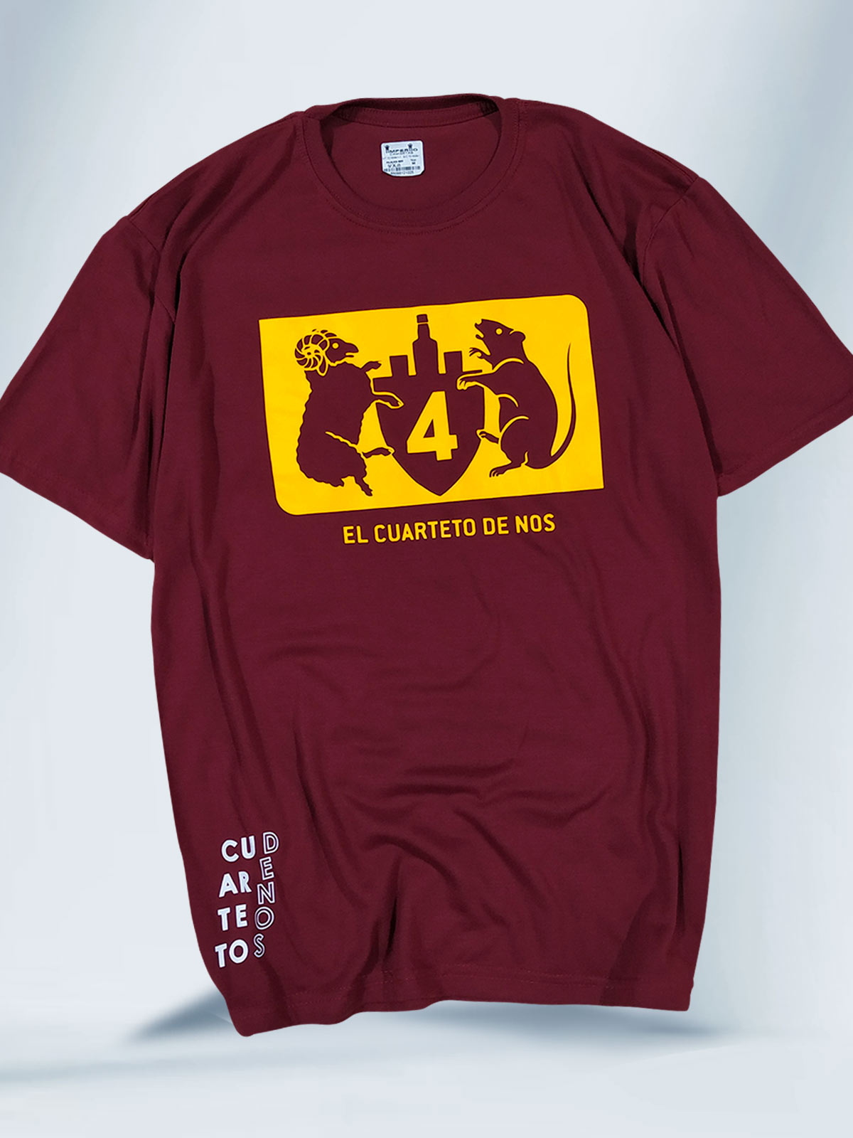 Camiseta Vinotinto Unisex Escudo Heraldico Cuarteto de Nos