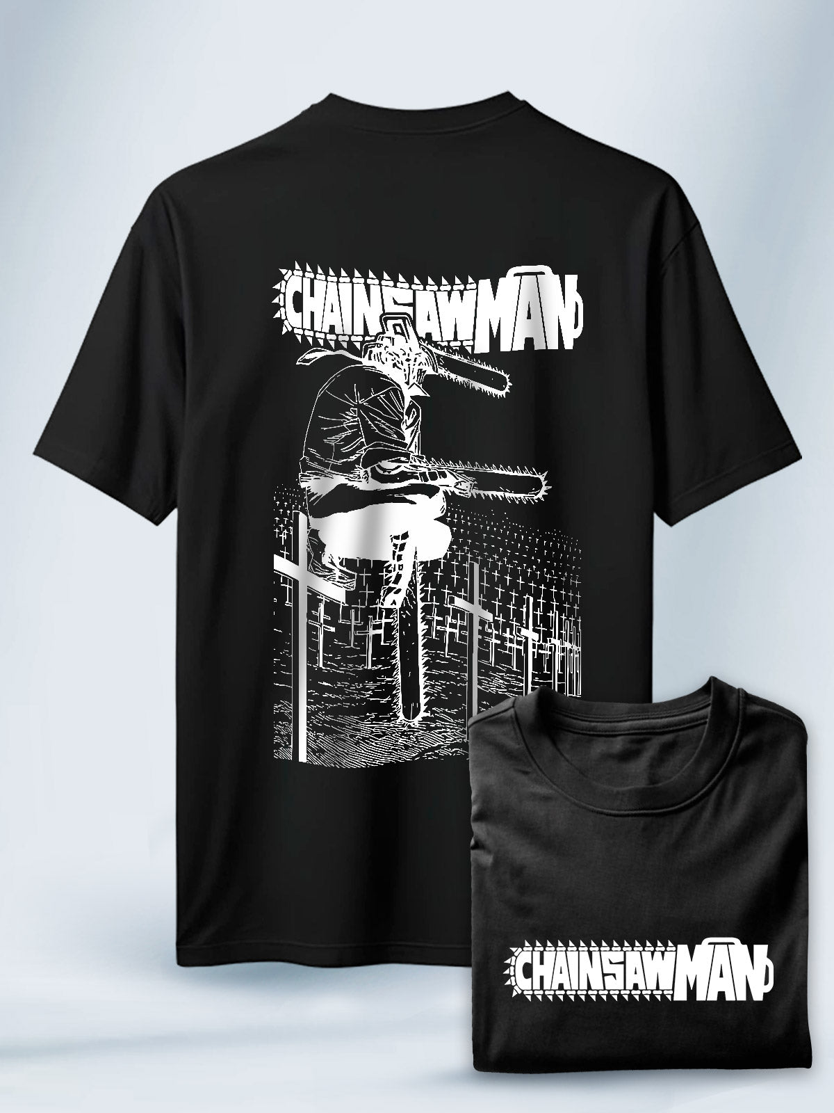 Camiseta Negra Unisex Denji Terror Urbano Chainsaw Man