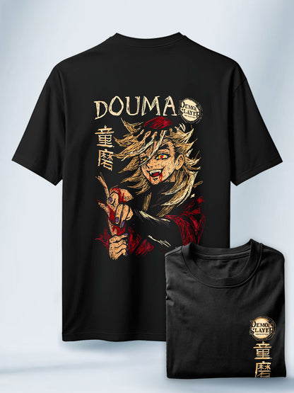 Camiseta Negra Unisex Douma Demon Slayer