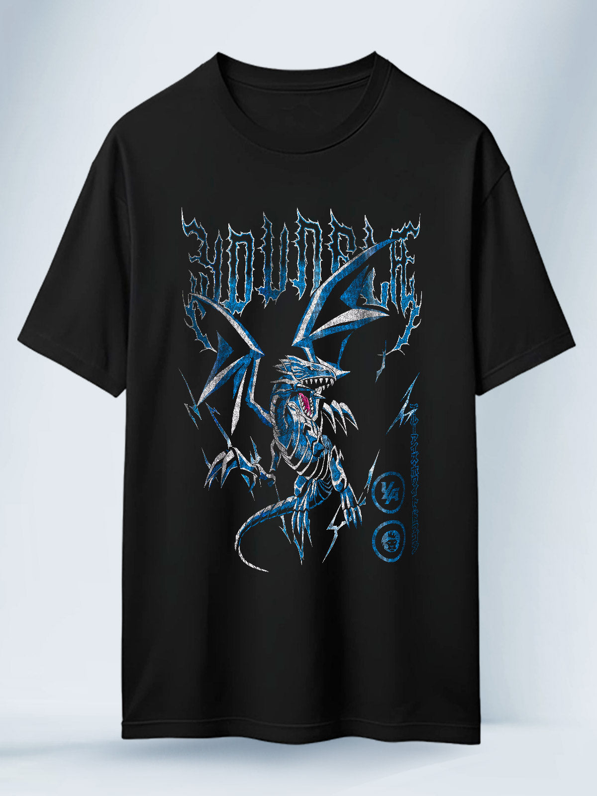 Camisa Negra Unisex de Dragon Blanco de Ojos Azules YuGiOh