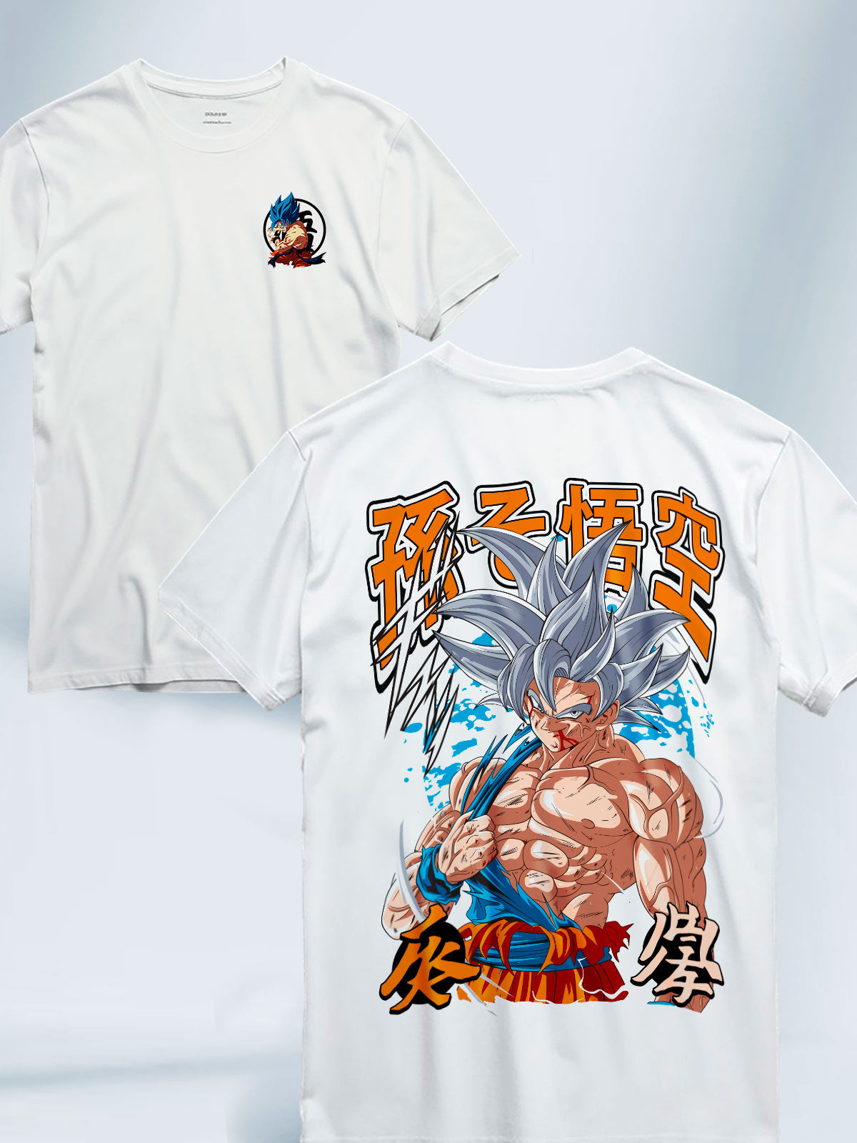 Camiseta Blanca Unisex Ultra Instinto Completado Goku Dragon Ball Super