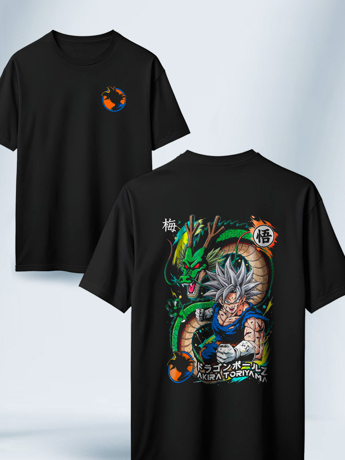 Camisa Negra Unisex Goku y Shenlong Dragon Ball