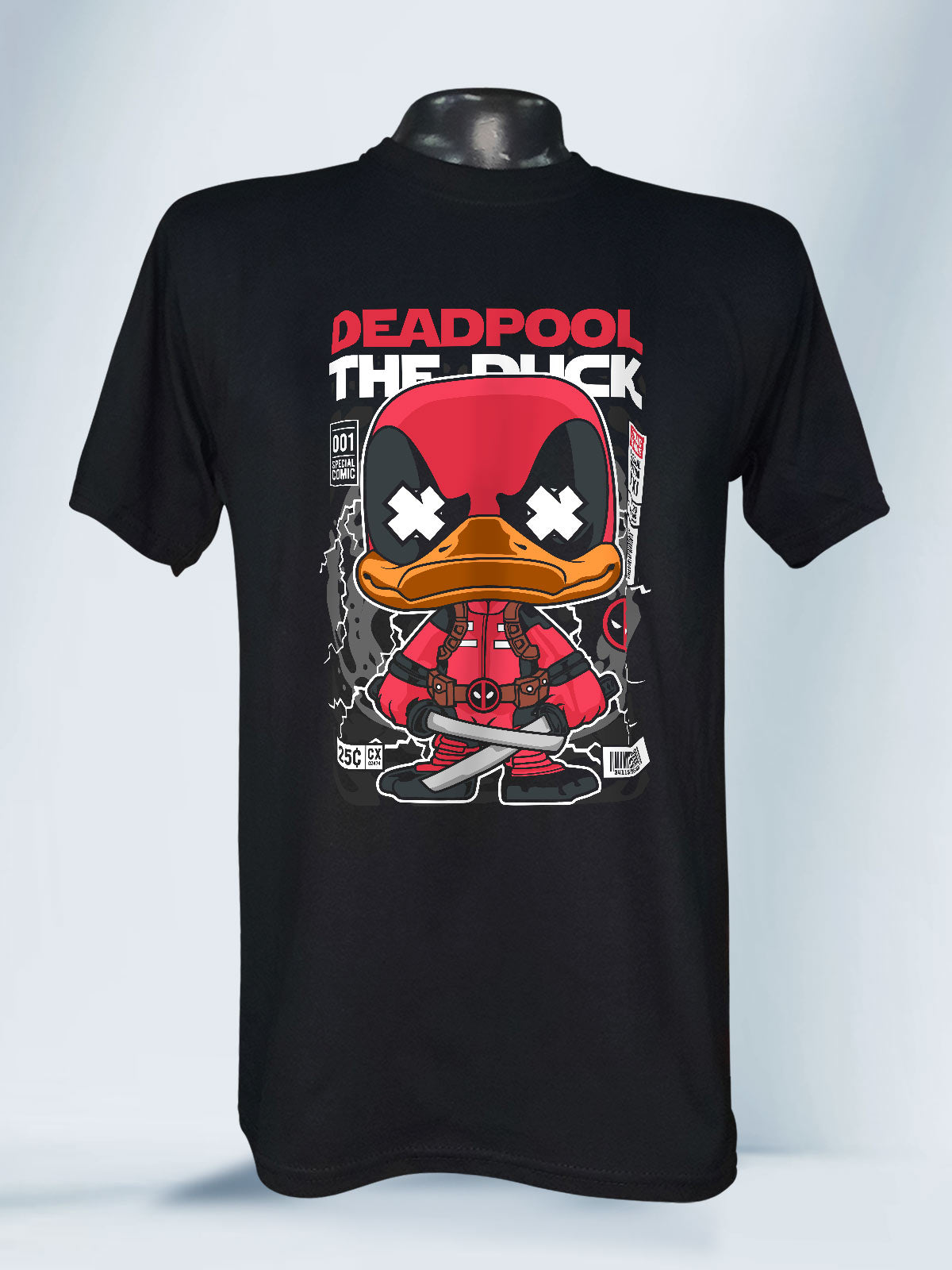 Camiseta Negra Unisex Duckpool Deadpool