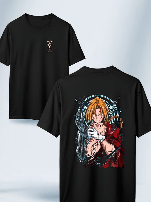 Camisa Negra Unisex Edward Alquimista de Acero Full Metal Alchemist