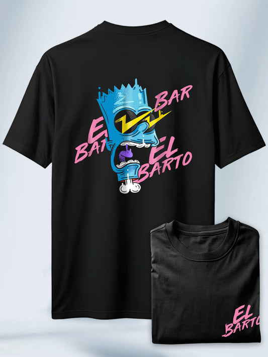 Camiseta Negra Unisex Bart El Barto Retro Los Simpson