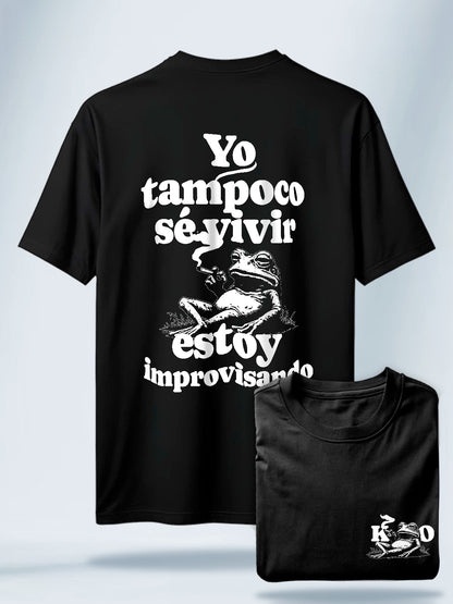 Camiseta Unisex Negra Estoy Improvisando