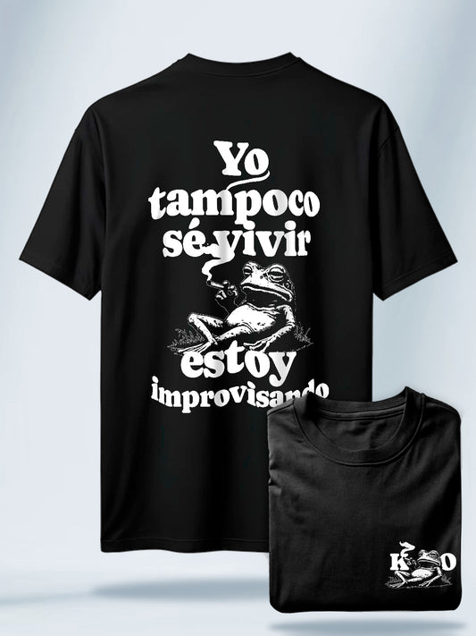 Camiseta Unisex Negra Estoy Improvisando