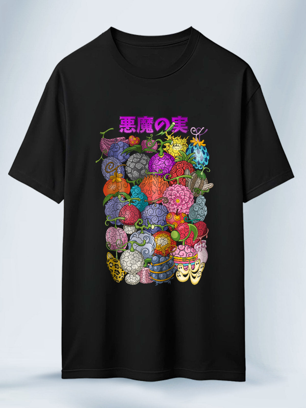 Camisa Negra Unisex Frutas del diablo One Piece