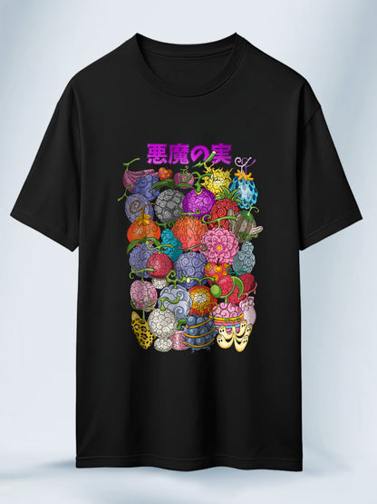 Camisa Negra Unisex Frutas del diablo One Piece
