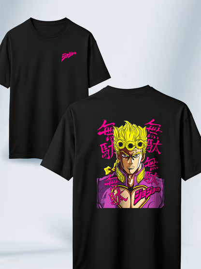 Camiseta Negra Unisex Giorno Giovanna Jojos Bizarre Adventure