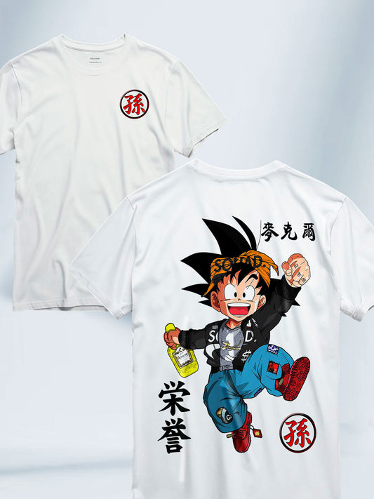 Camiseta Blanca Unisex Nube Voladora Dragon Ball