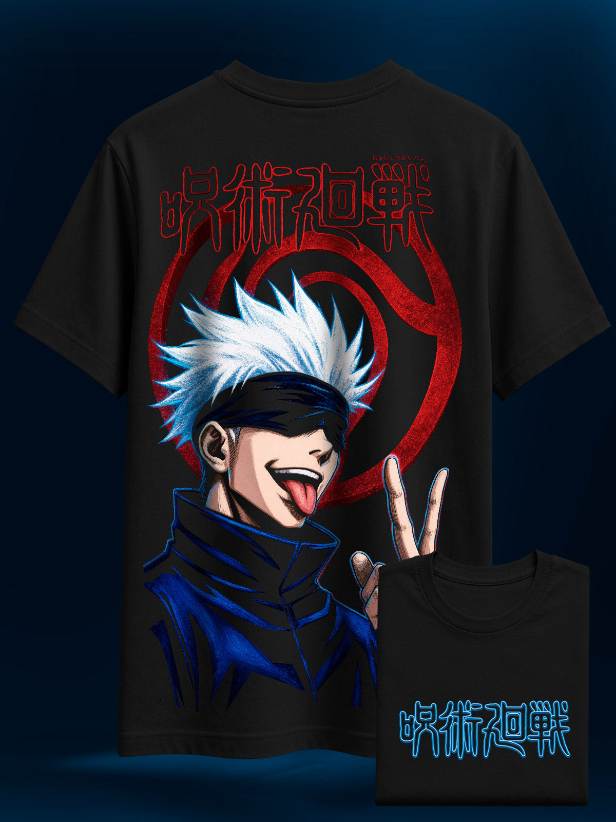 Camisa Premium Oversized Gojo Cool Jujutsu Kaisen