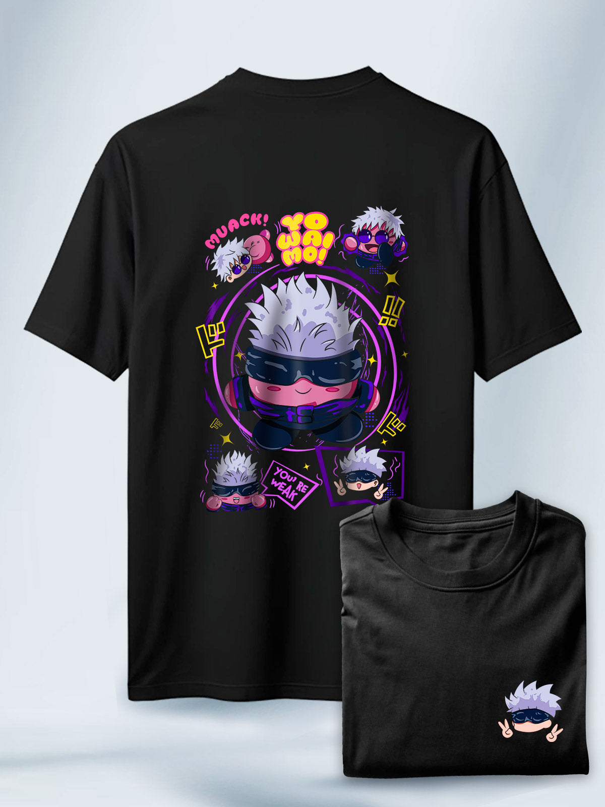 Camisa Negra Unisex Gojo Chibi Jujutsu Kaisen