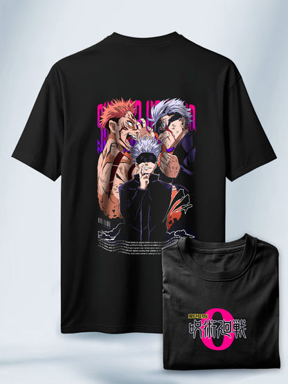 Camisa Negra Unisex Gojo vs Sukuna Jujutsu Kaisen