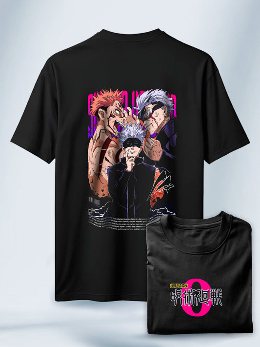 Camisa Negra Unisex Gojo vs Sukuna Jujutsu Kaisen