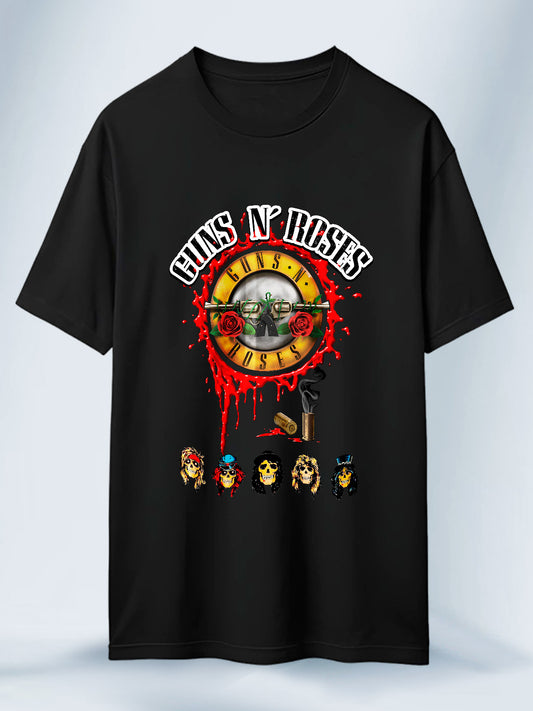 Camiseta Negra Unisex Leyendas del Hard Rock Guns And Roses