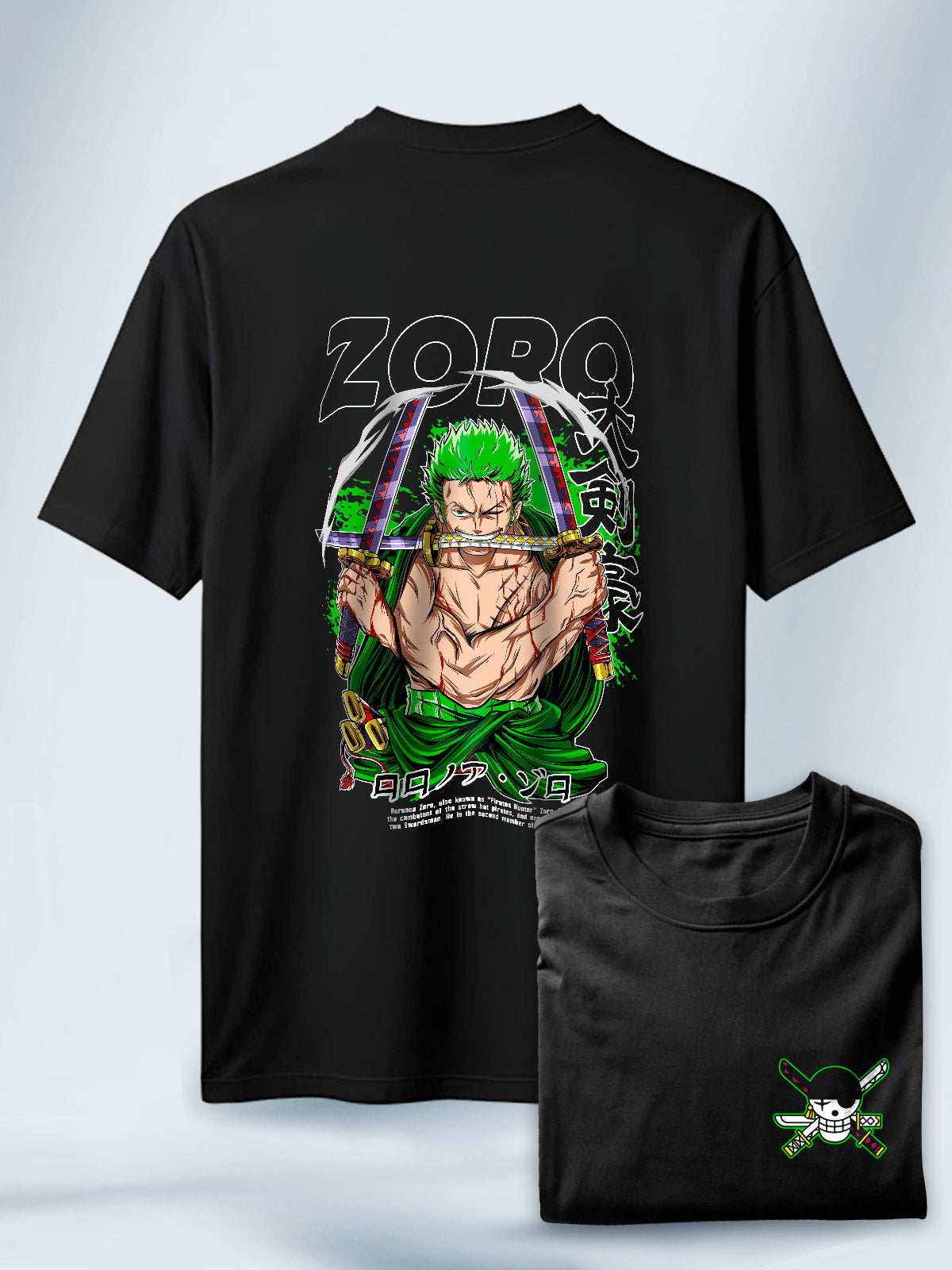 Camisa Negra Unisex Honor Espadachin Zoro One Piece