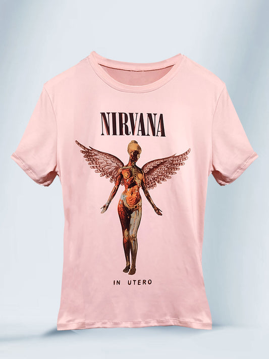 Camiseta Rosada Unisex In Utero Nirvana