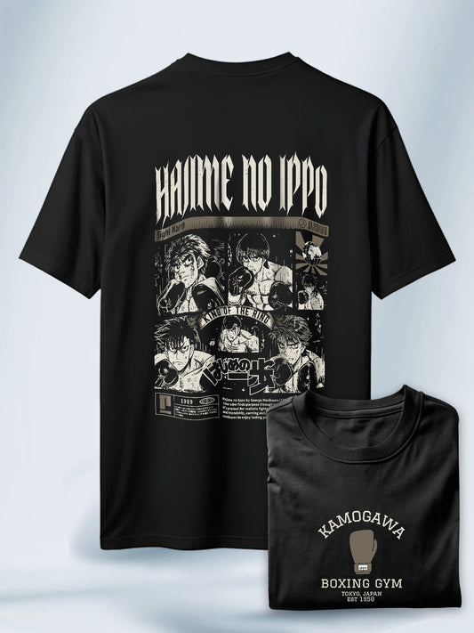 Camiseta Negra Unisex Ippo Vintage Boxing Hajime no Ippo