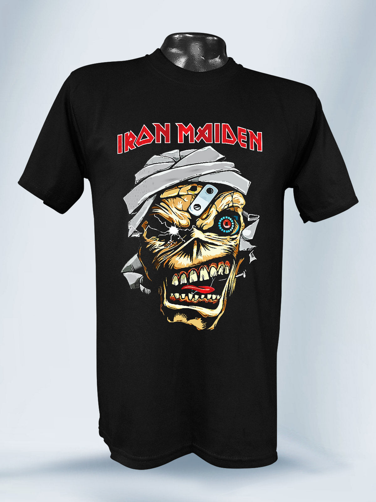 Camiseta Negra Unisex Eddie Ojo Biónico Iron Maiden