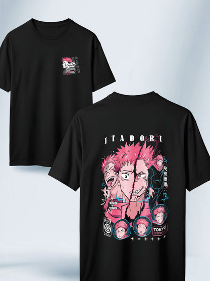 Camisa Negra Unisex Itadori x Sukuna Jujutsu Kaisen