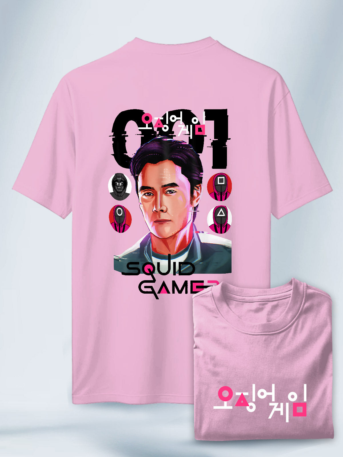 Camiseta Rosada Unisex Jugador 001 Squid Game