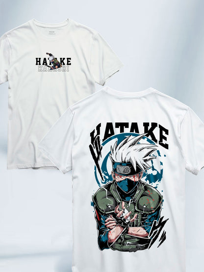 Camiseta Blanca Unisex Kakashi Maximo Ataque Naruto