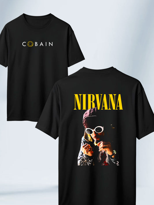 Camiseta Negra Unisex Kurt Cobain Nirvana