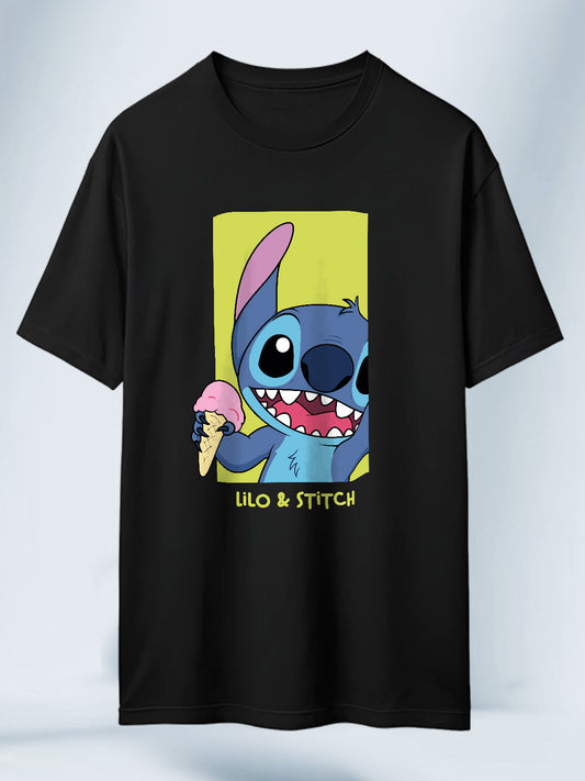 Camiseta Negra Unisex Stitch y el Dulce Lilo y Stitch