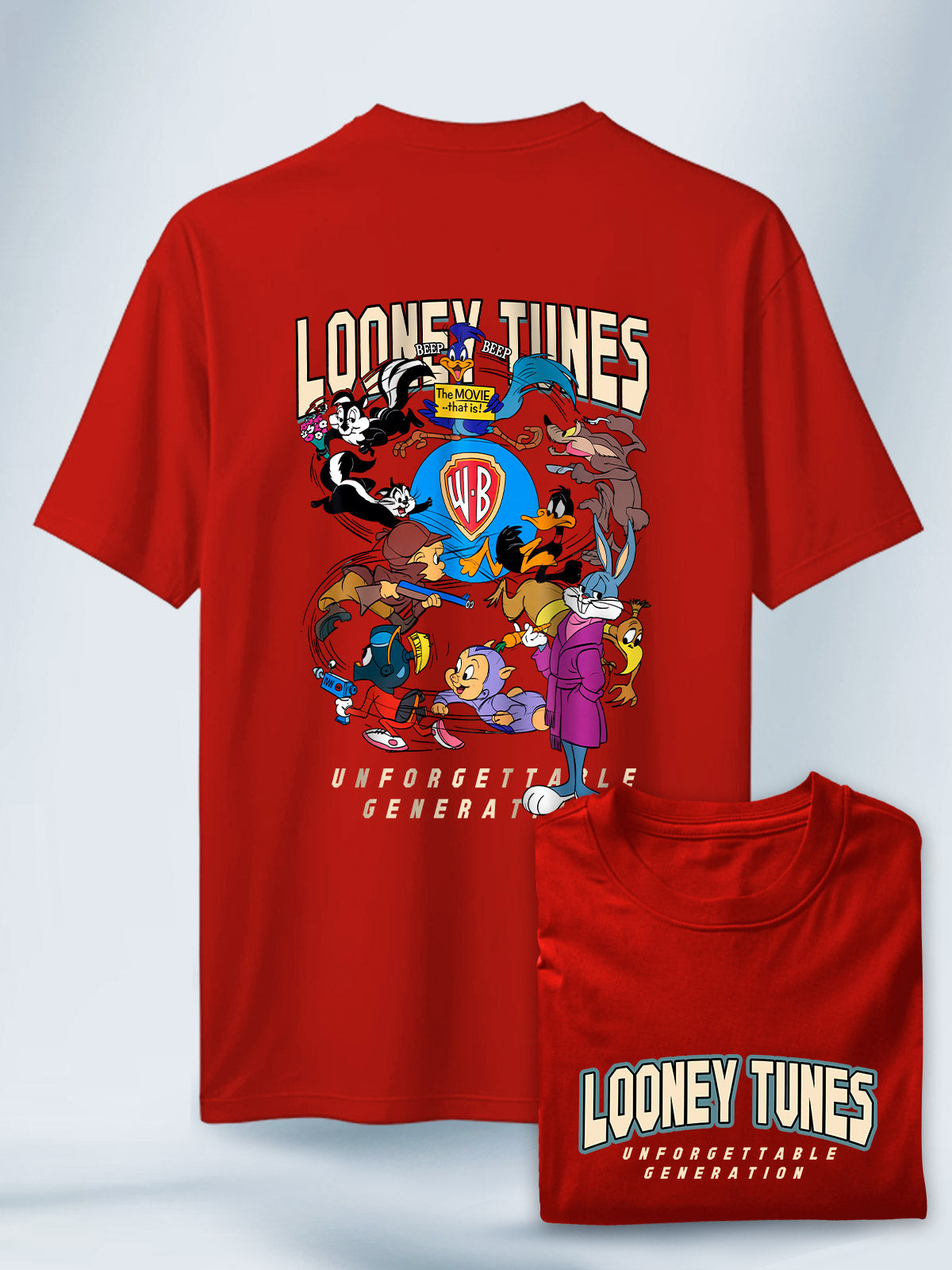 Camiseta Roja Unisex Inolvidables Los Looney Tunes