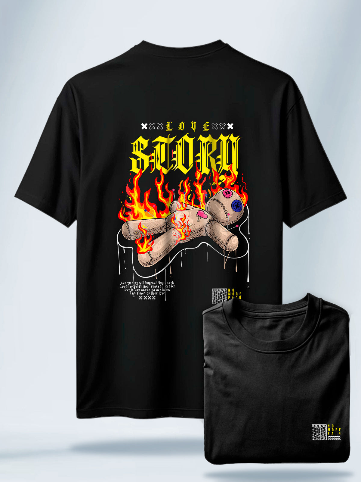 Camiseta Unisex Negra Love Story