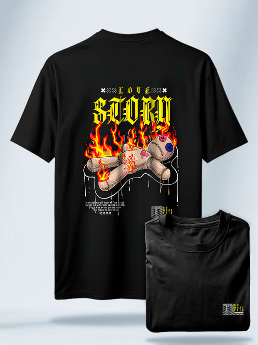 Camiseta Unisex Negra Love Story