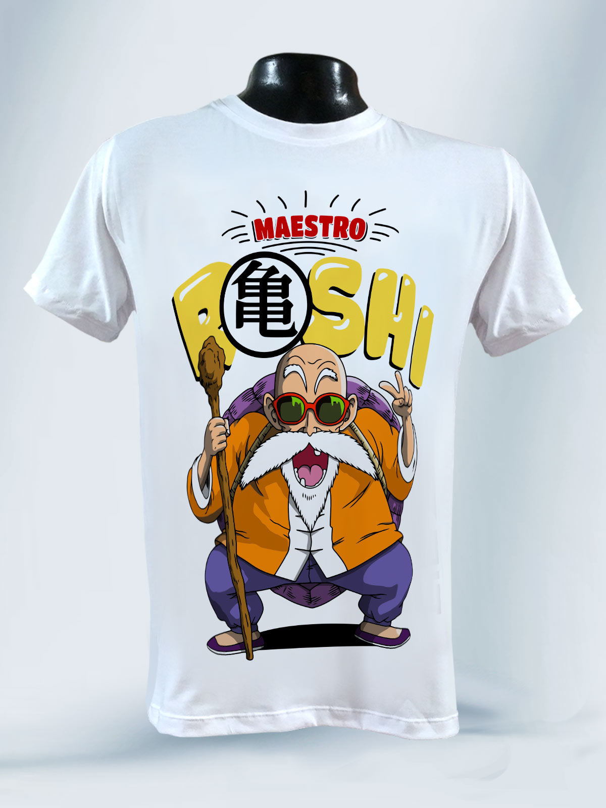 Camiseta Blanca Unisex Maestro Roshi Paz Dragon Ball