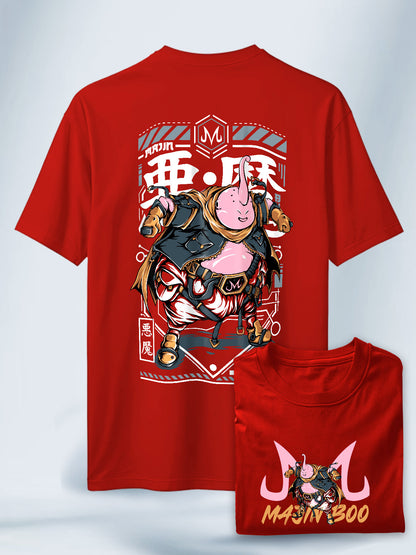 Camiseta Roja Unisex Majin Buu Guerrero Z Dragon Ball Z