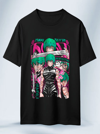 Camisa Negra Unisex Maki Full Power Jujutsu Kaisen