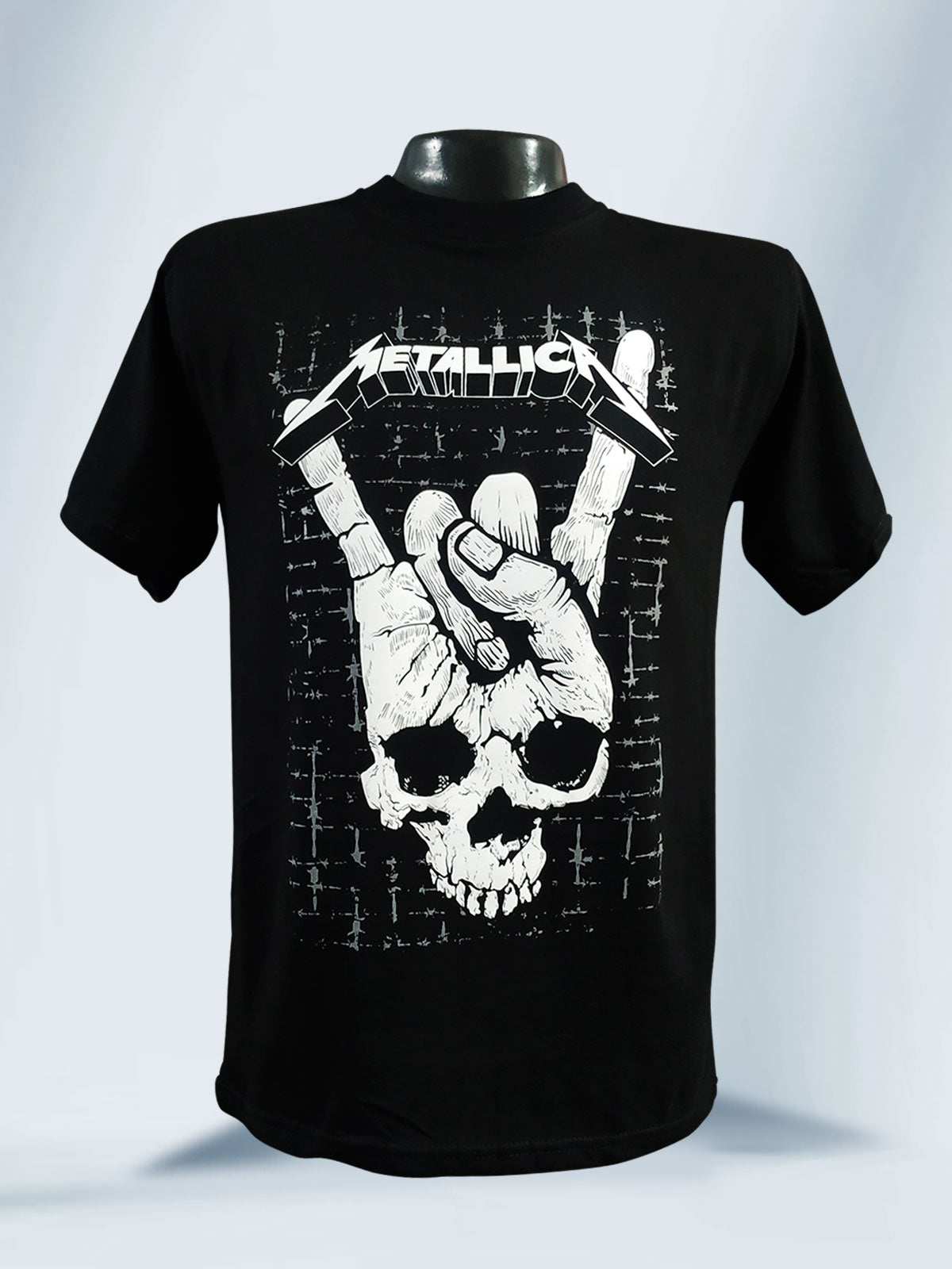 Camiseta Negra Unisex Rock Craneo Metallica