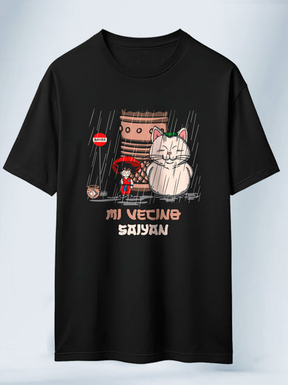 Camiseta Negra Unisex Mi Vecino Karin Dragon Ball
