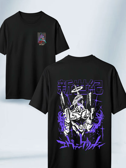 Camiseta Negra Unisex Destrucción Eva01 Evangelion