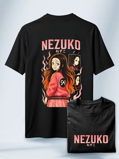 Camiseta Negra Unisex Nezuko Urbana Demon Slayer