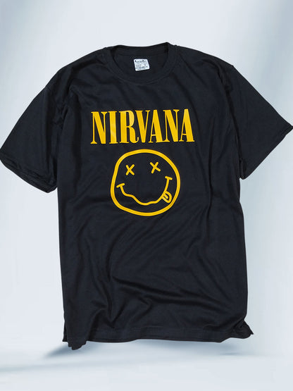 Camiseta Negra Unisex Logo Nirvana