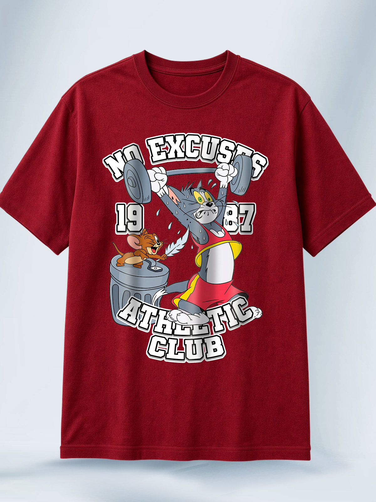Camiseta Vinotinto Unisex Sin excusas Tom y Jerry