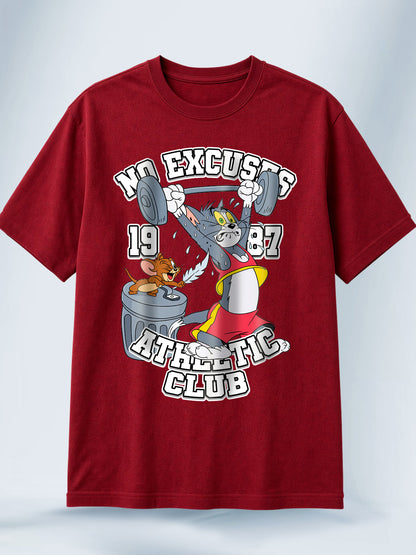 Camiseta Vinotinto Unisex Sin excusas Tom y Jerry