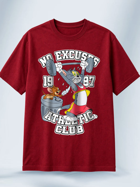Camiseta Vinotinto Unisex Sin excusas Tom y Jerry