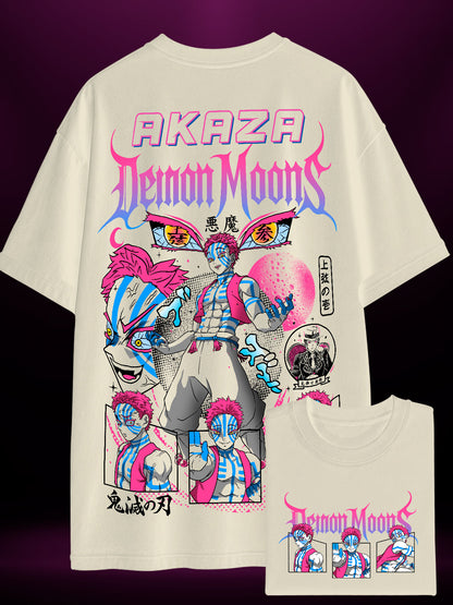 Camisa Premium Oversized Akaza Luna Superior Demon Slayer