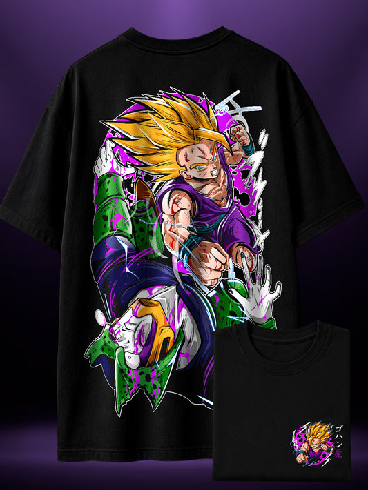 Camisa Premium Oversized Gohan vs Cell Dragon Ball Z