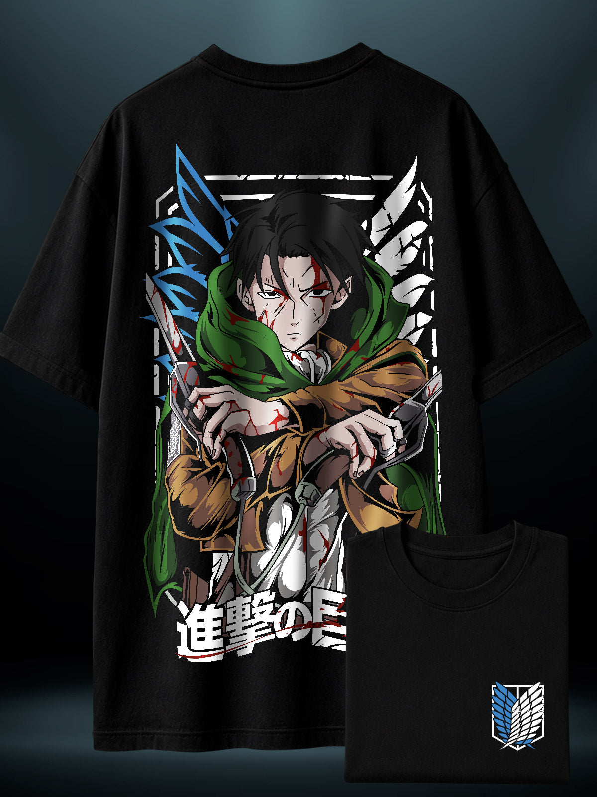 Camisa Premium Oversized Capitan Levy Ackerman Attack on Titan
