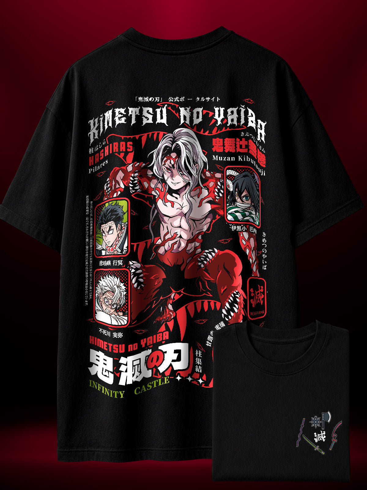 Camisa Premium Oversized Muzan Kibutsuji Poder Demon Slayer